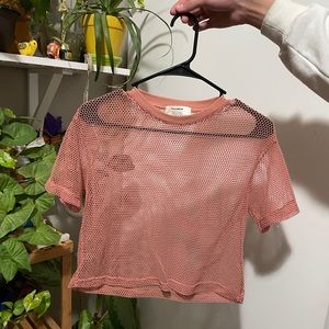 pull and bear mesh crop top